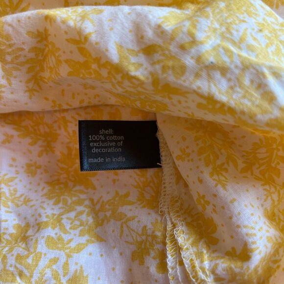 Lane Bryant NWT Yellow Eyelet Embroidery Ruffle Off Shoulder Floral Blouse 18/20 - Picture 9 of 11